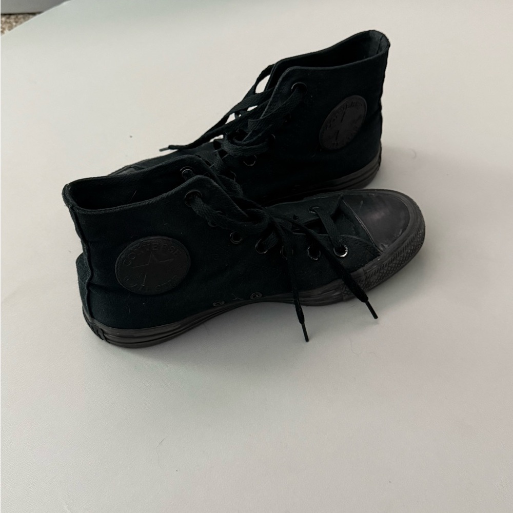 All black high top converse